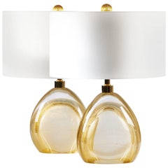 Seguso Vetri d'Arte Oro Sommerso Table Lamp Gold Murano Glass
