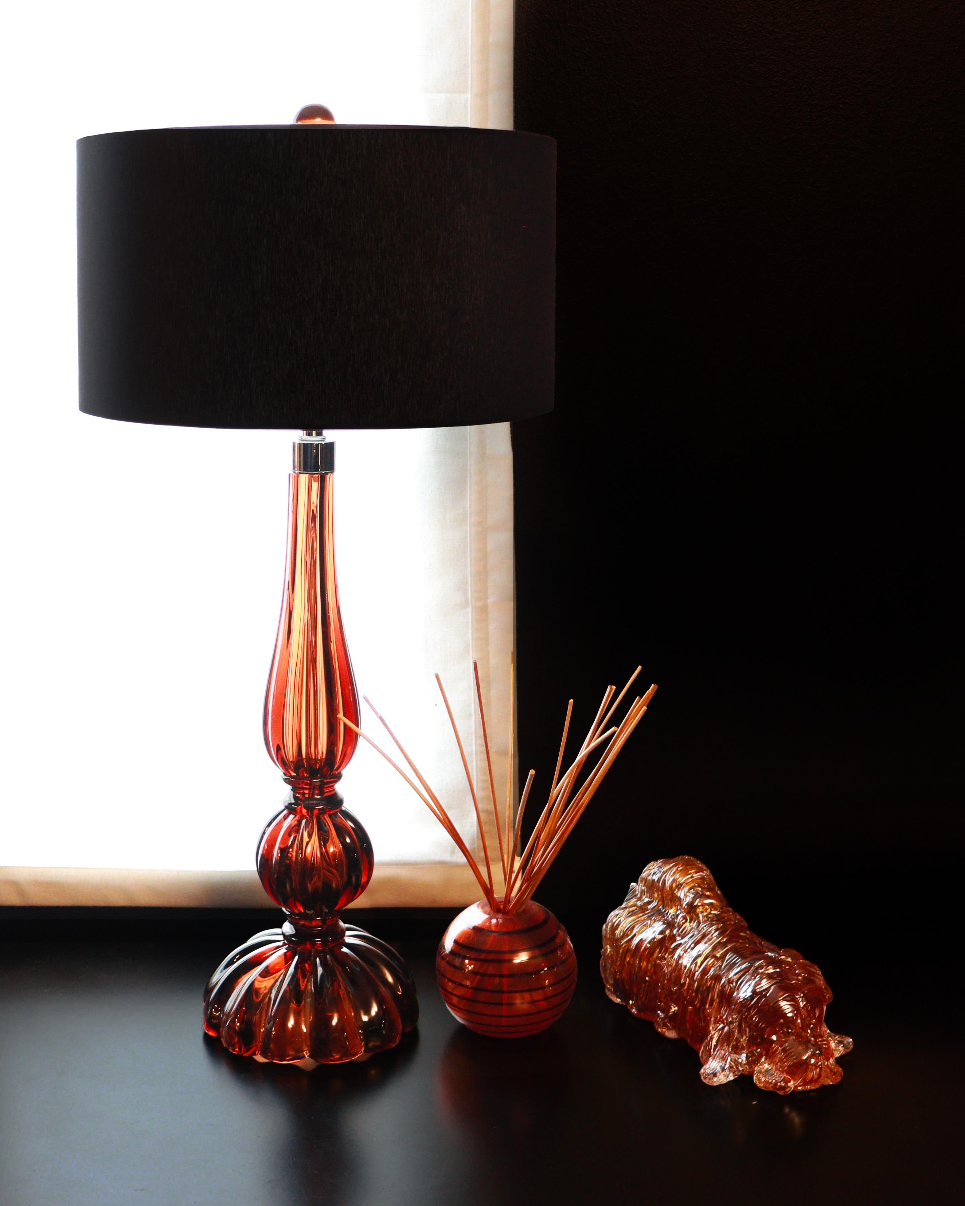 Seguso Vetri d'Arte Perla Lámpara de mesa de cristal de Murano topo Siglo XXI y contemporáneo en venta