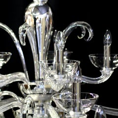 Seguso Vetri d'Arte Pier Chandelier Clear Murano Glass