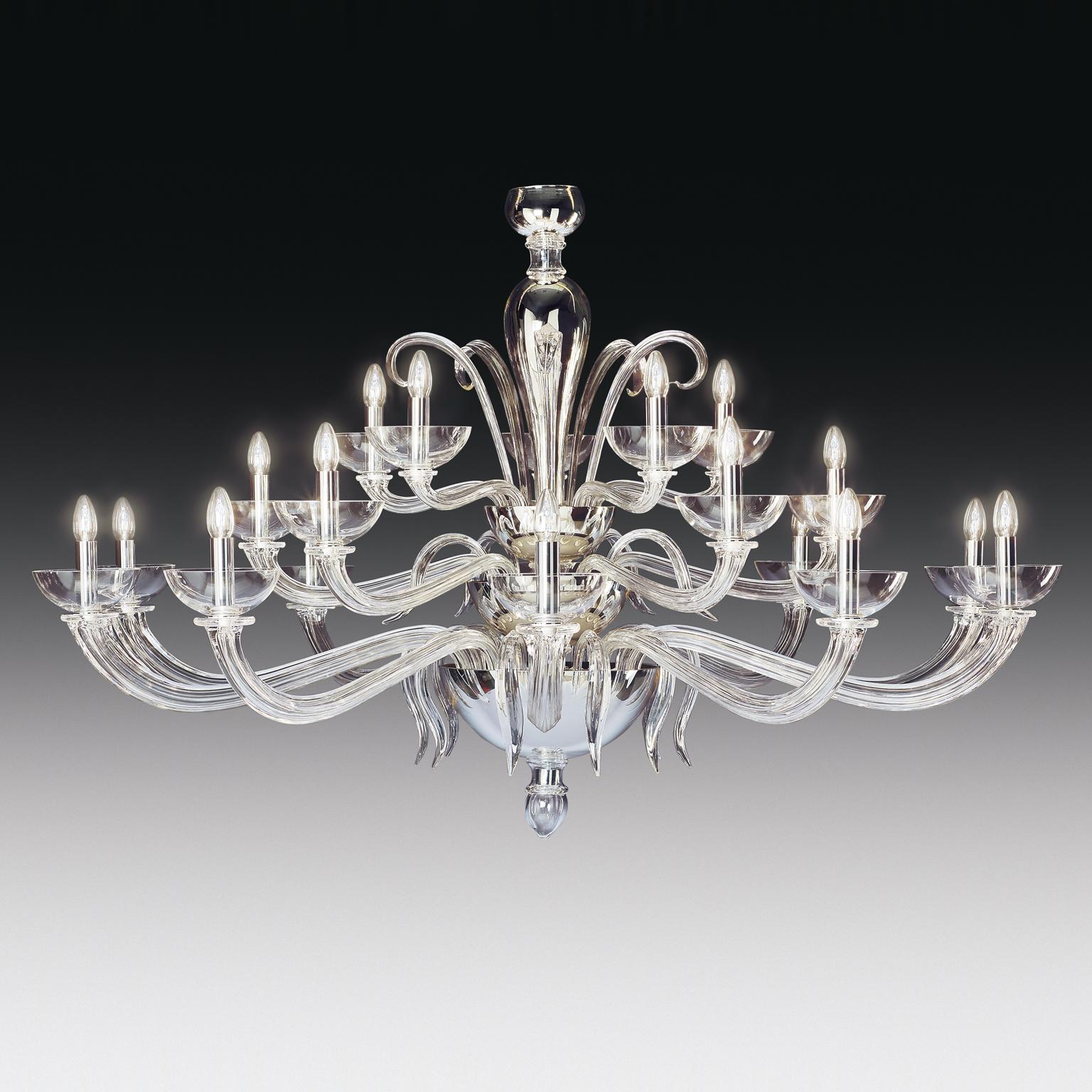 Seguso Vetri d'Arte Pier Chandelier Clear Murano Glass In New Condition For Sale In Murano-Venice, IT