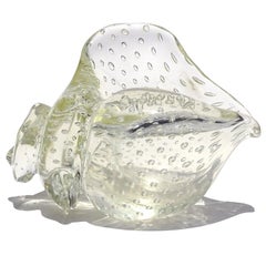 Seguso Vetri d'Arte Poli Murano Art Deco Italian Art Glass Seashell Sculpture