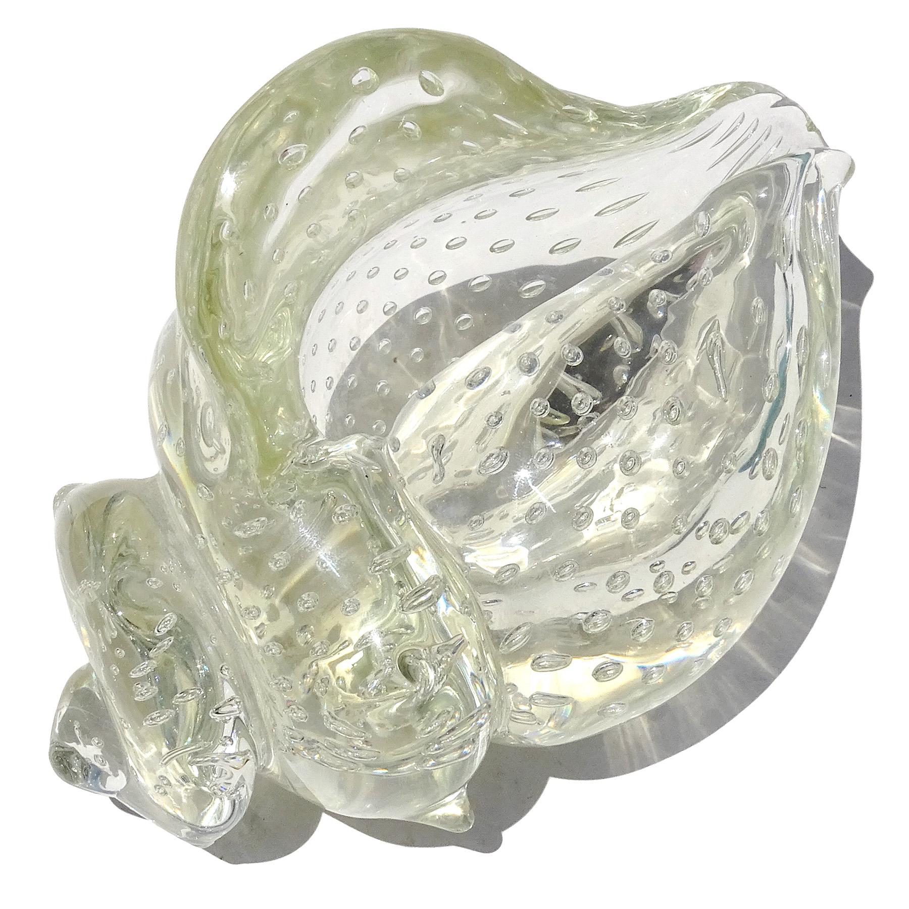 Seguso Vetri d'Arte Poli Murano Art Deco Italienische Kunst Glas Muschel Skulptur (20. Jahrhundert) im Angebot