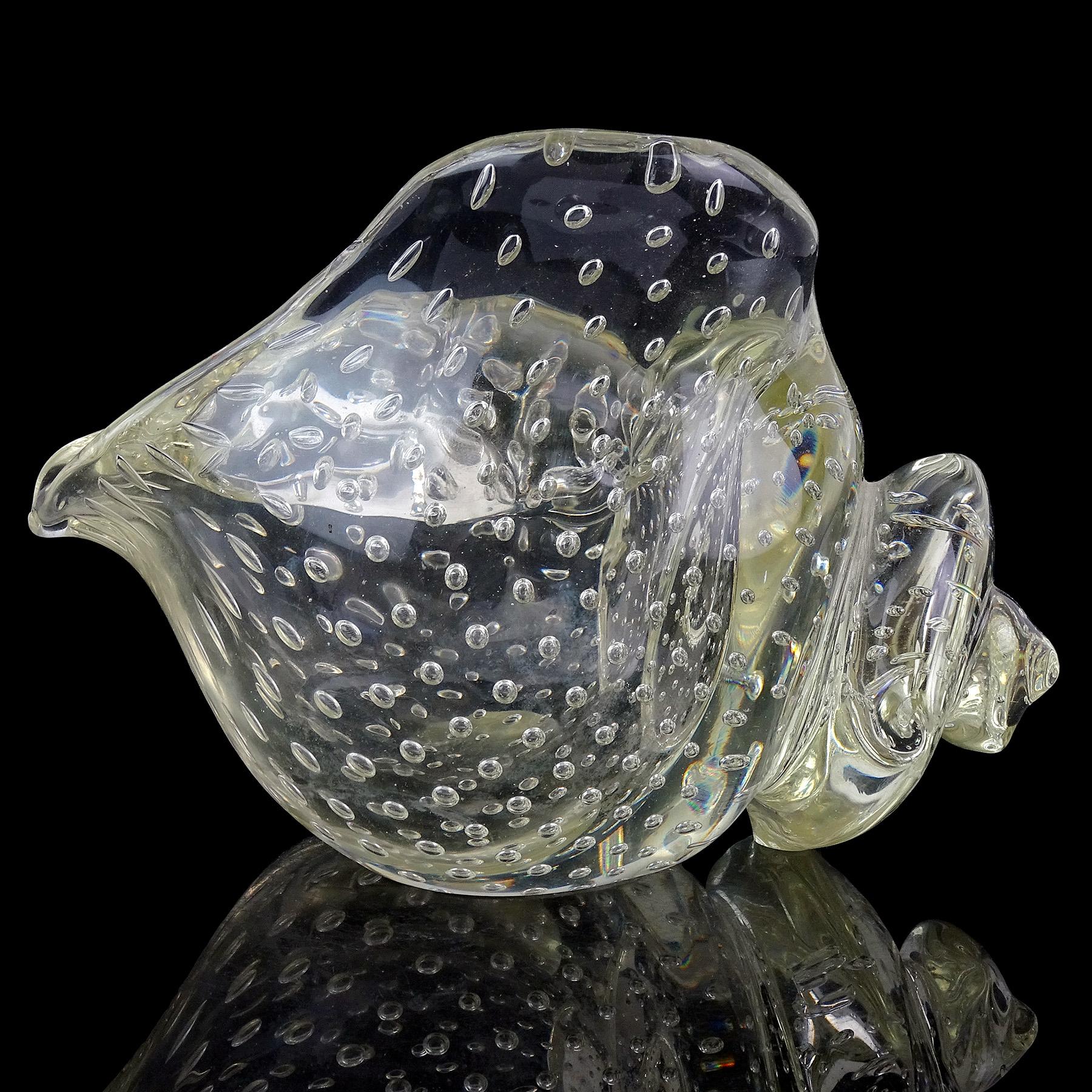 Seguso Vetri d'Arte Poli Murano Art Deco Italienische Kunst Glas Muschel Skulptur im Angebot 2