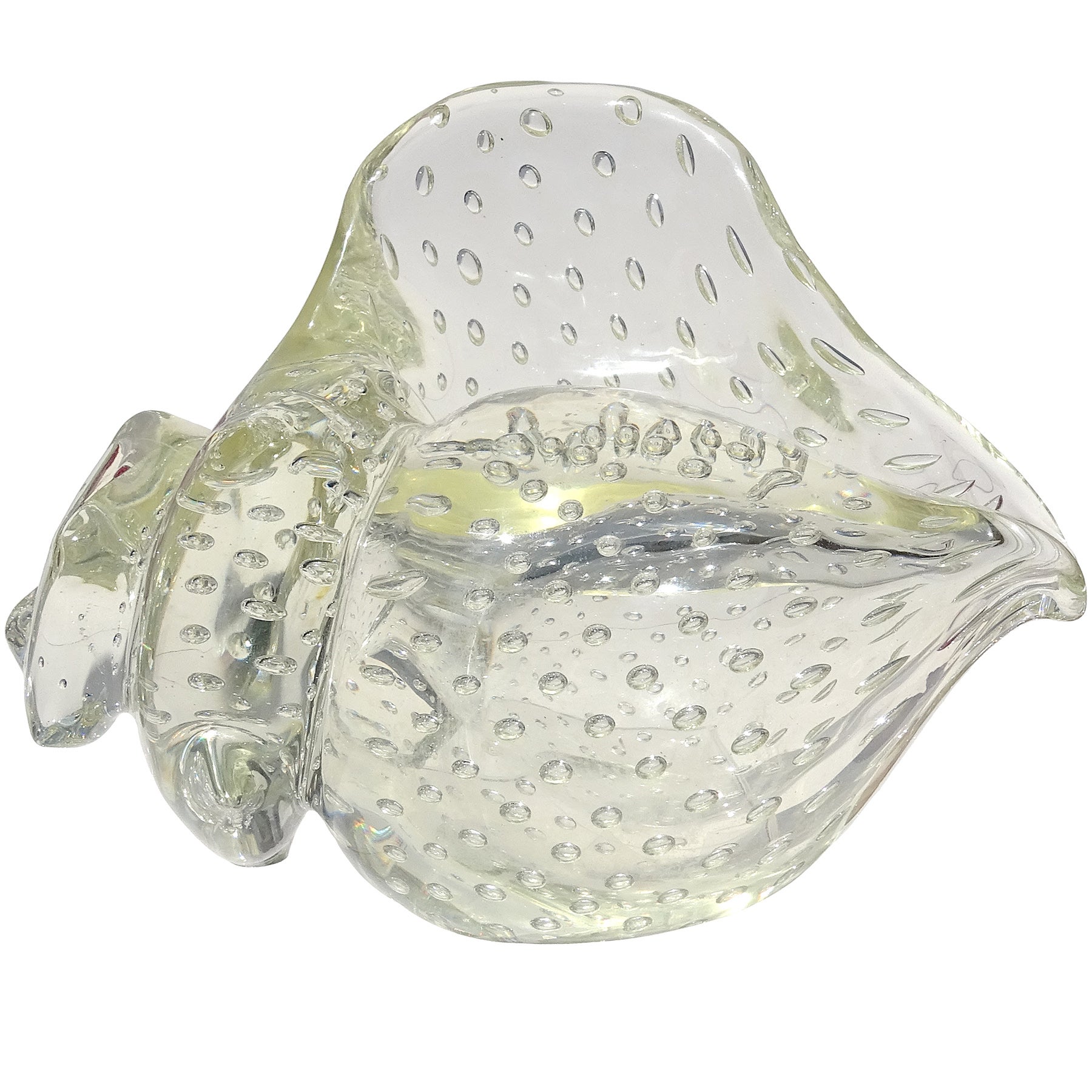 Seguso Vetri d'Arte Poli Murano Art Deco Italienische Kunst Glas Muschel Skulptur im Angebot
