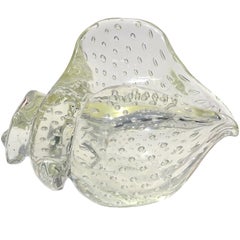 Seguso Vetri d'Arte Poli Murano Art Deco Italienische Kunst Glas Muschel Skulptur