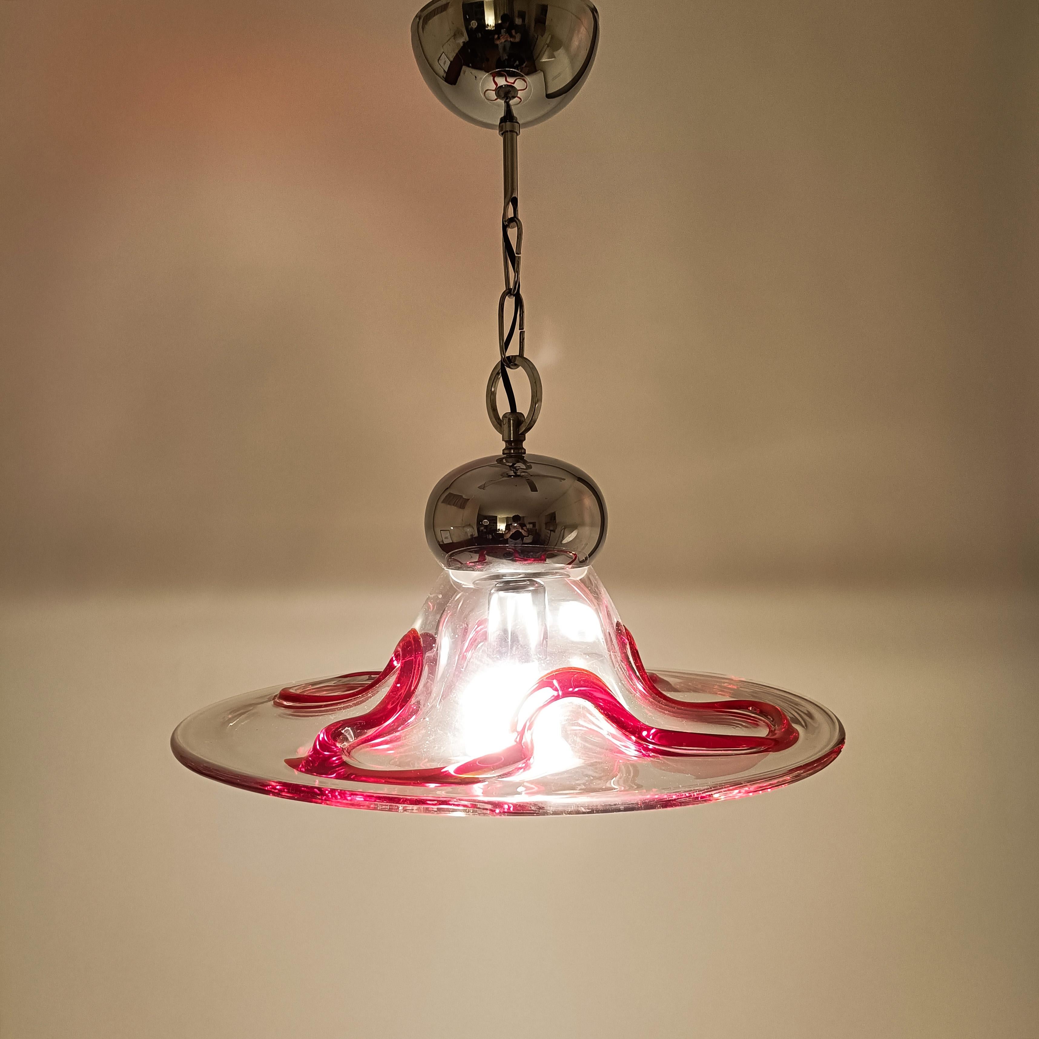 Seguso Vetri d'Arte. Postmoderne Murano-Glas-Pendelleuchte, Italien, 1980er Jahre im Angebot 2