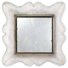 Seguso Vetri d'Arte Raro e importante specchio in vetro fumé, Italia, anni '40