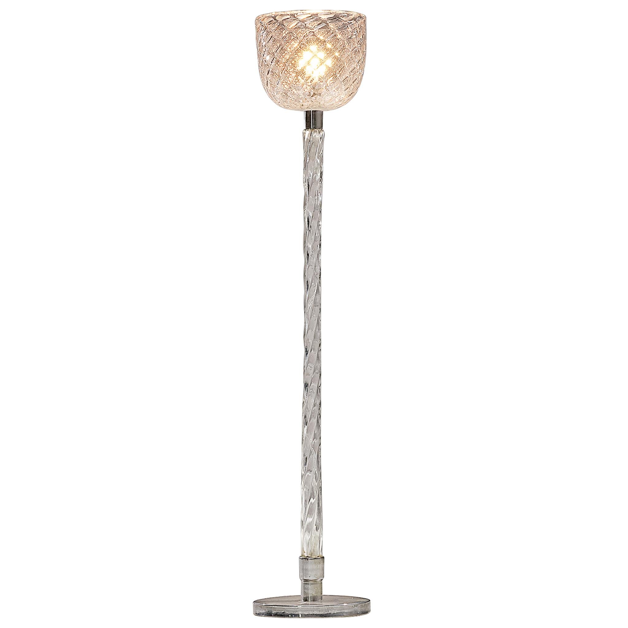 Lámpara de pie italiana de colección de Seguso Vetri d'Arte, de cristal de Murano, década de 1930