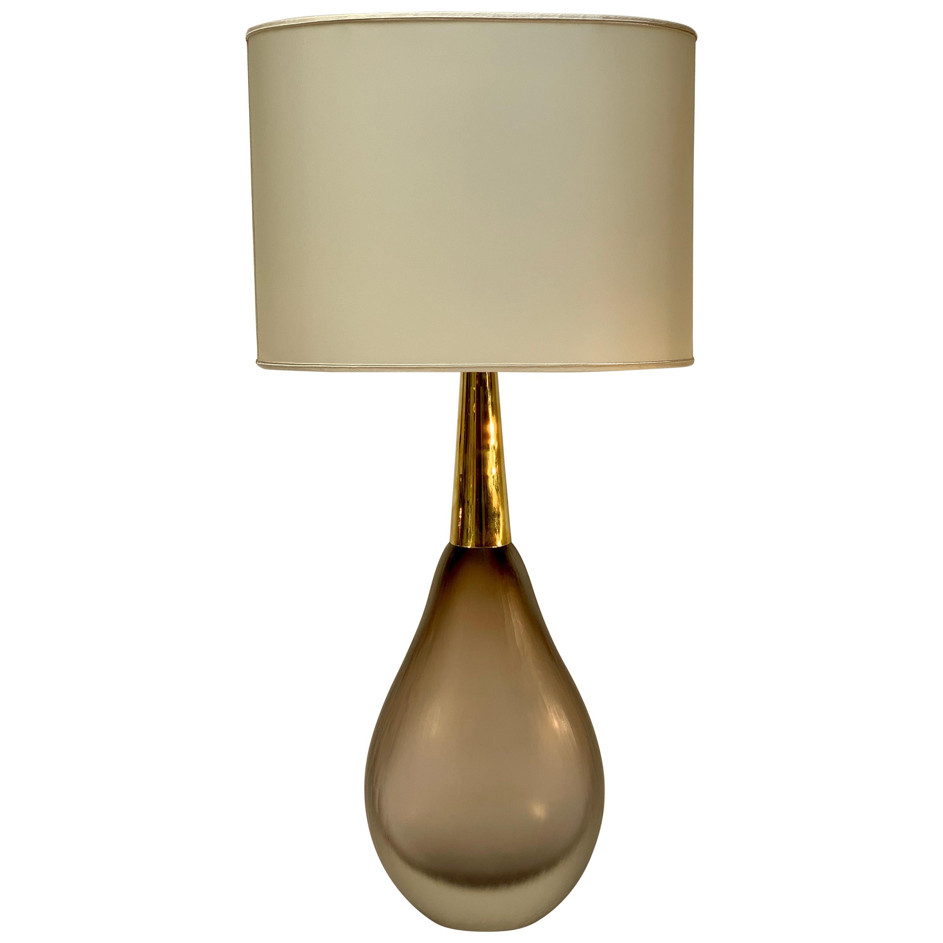 Seguso Vetri D'Arte "Sommerso" Murano Glass Midcentury Table Lamp