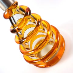 Seguso Vetri d'Arte Spiral Table Lamp Amber Murano Glass
