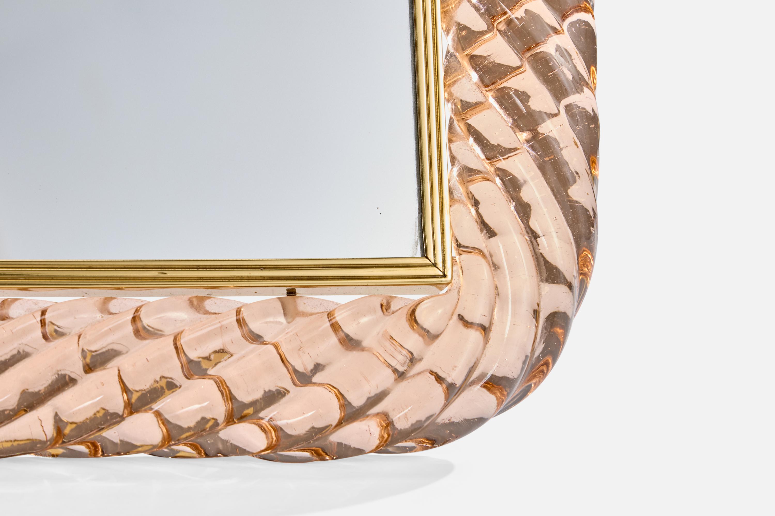 Seguso Vetri D'arte, Table Mirror, Glass, Brass, Italy, 1930s en vente 1