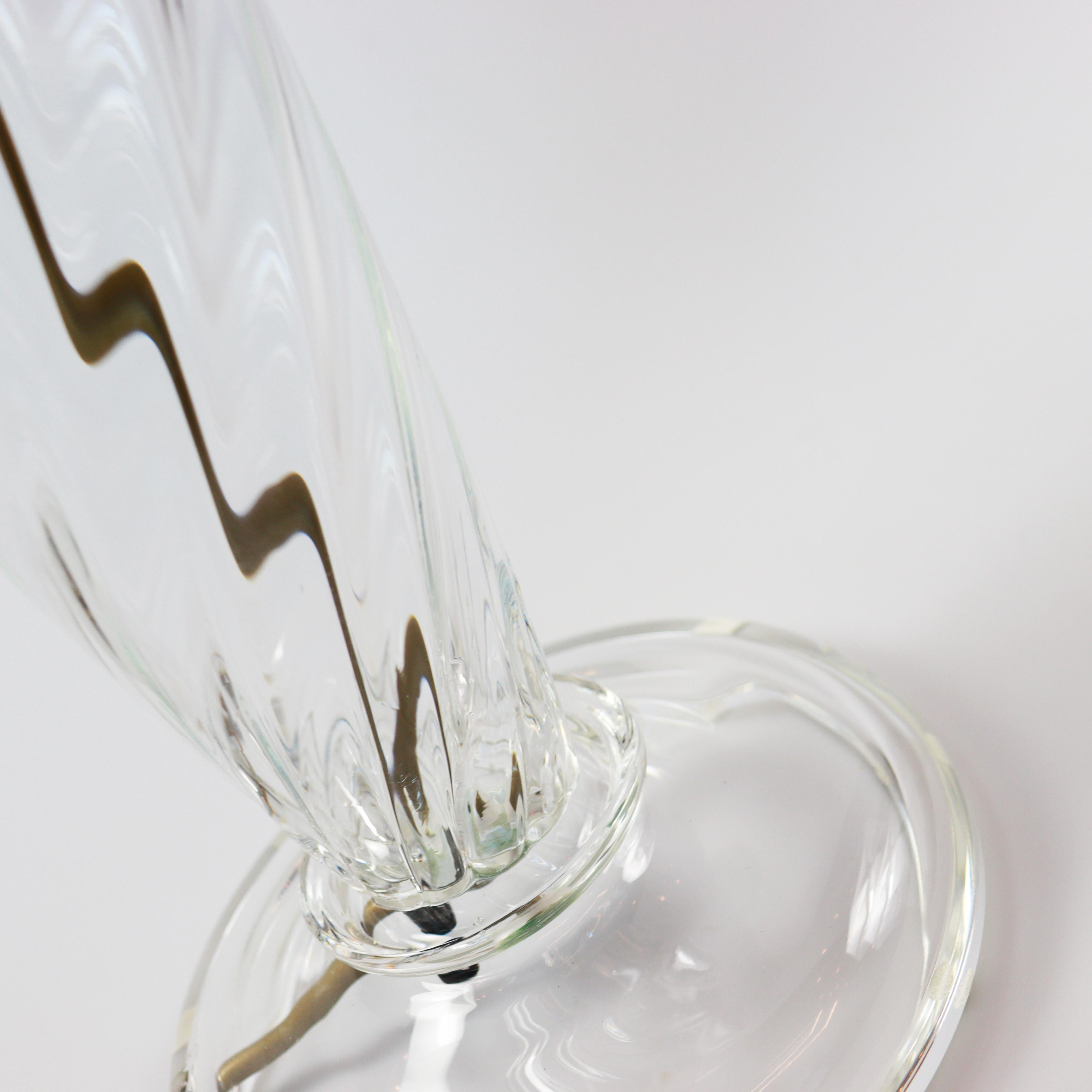 Italian Seguso Vetri d'Arte Tapered Table Lamp Transparent Murano Glass For Sale
