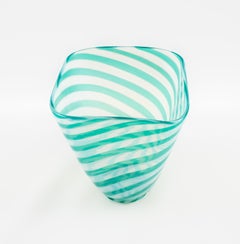 Mid-Century Modern Turquoise Glass Vase by Archimede Seguso, 1958