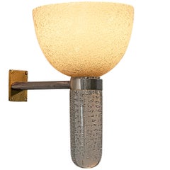 Seguso Vetri d’Arte Wall Light in Murano Pulegoso Glass