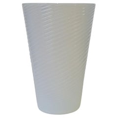 Jarrón de cristal opalescente blanco Seguso Vetri d'Arte, Italia Años 50