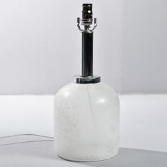 Seguso Vetri d’Arte White Scavo Style Murano Glass Lamp