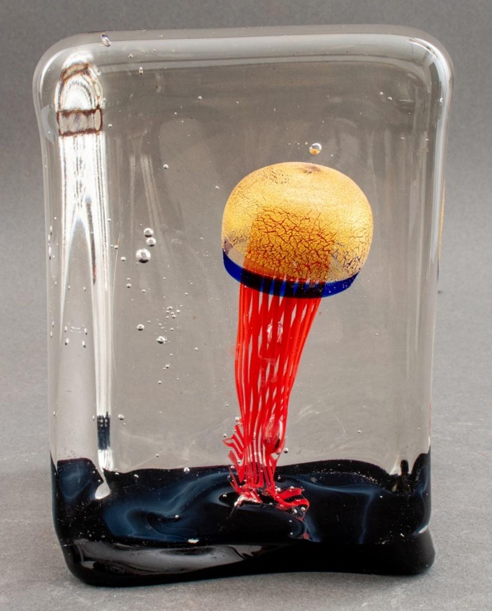 Post-Modern Seguso Viro Glass Jellyfish Aquarium Block