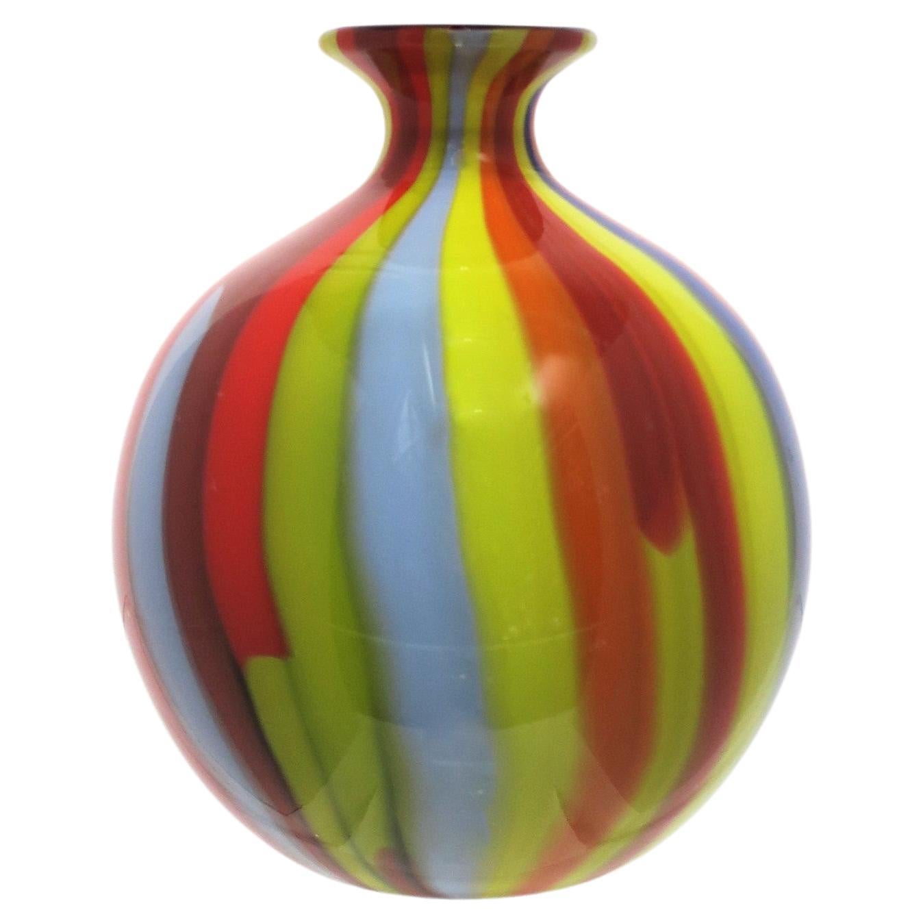 Italian Murano Seguso Viro Art Glass Vase, Italy 1990s