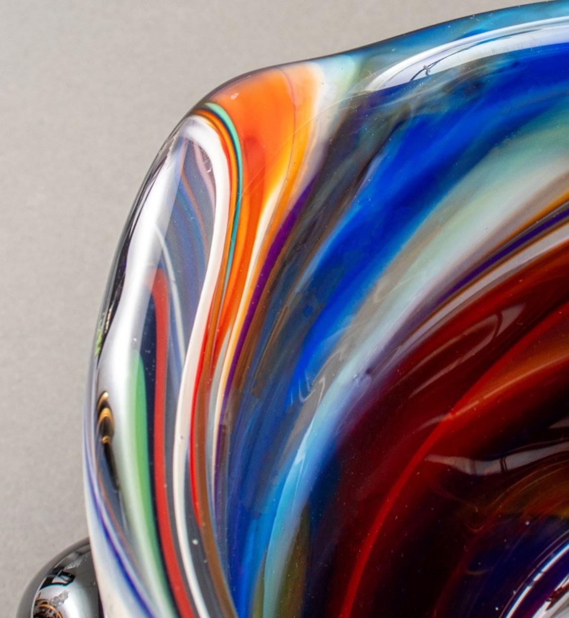 Seguso Viro Murano Glass Bowl on Base For Sale 2