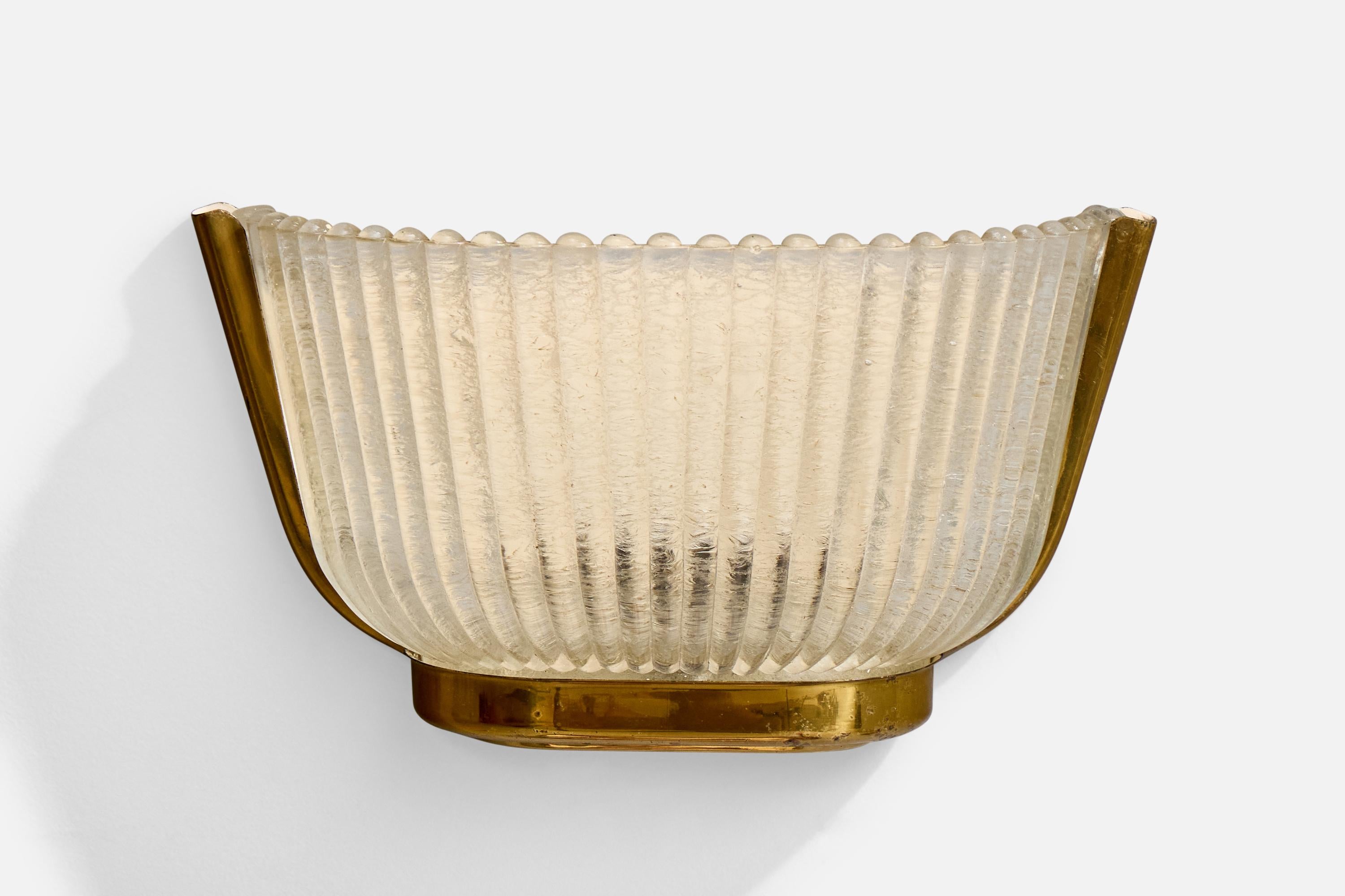 italien Seguso, applique, verre, laiton, Italie, années 1930 en vente