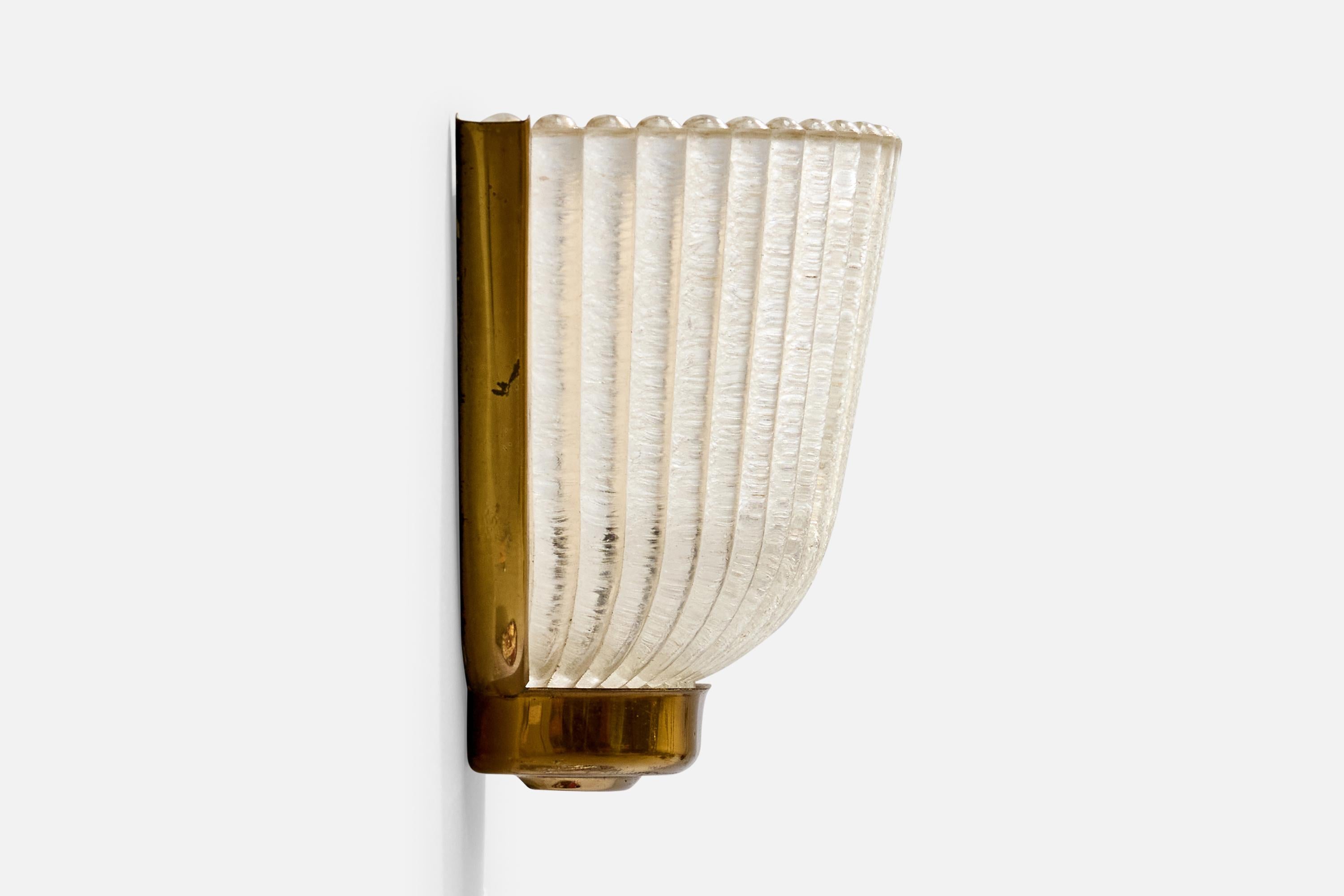 Seguso, applique, verre, laiton, Italie, années 1930 Bon état - En vente à High Point, NC