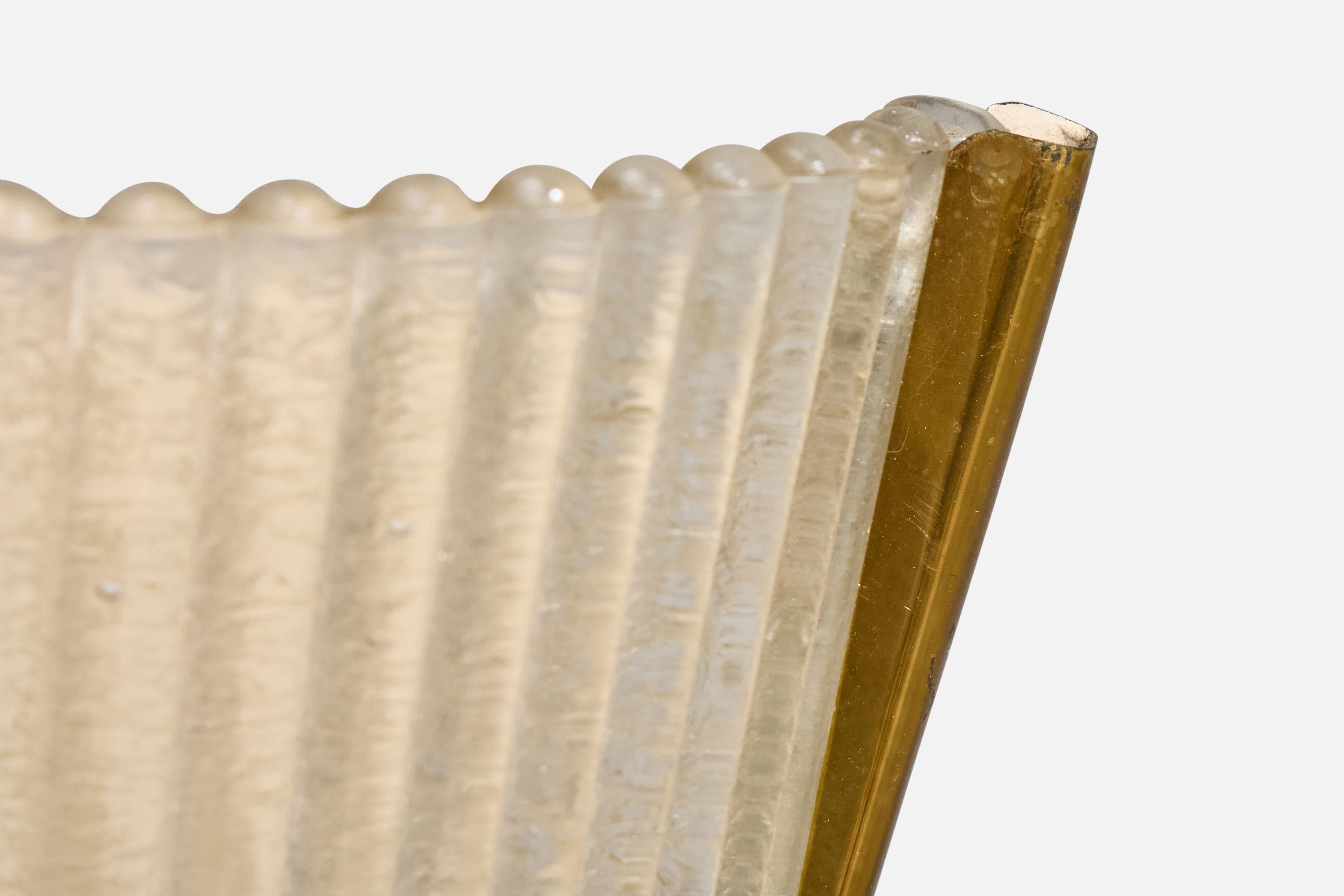 Milieu du XXe siècle Seguso, applique, verre, laiton, Italie, années 1930 en vente