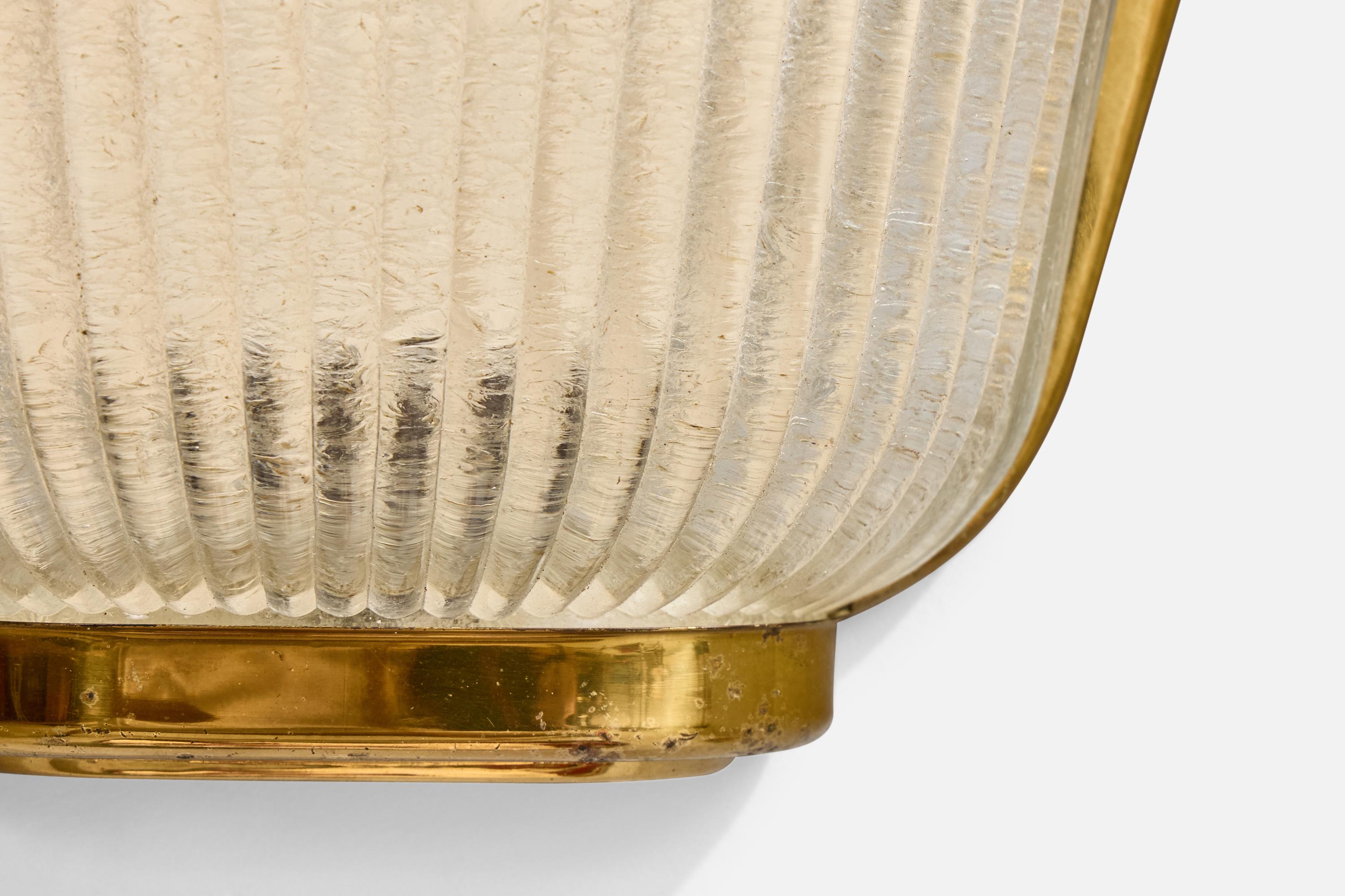 Seguso, applique, verre, laiton, Italie, années 1930 en vente 1