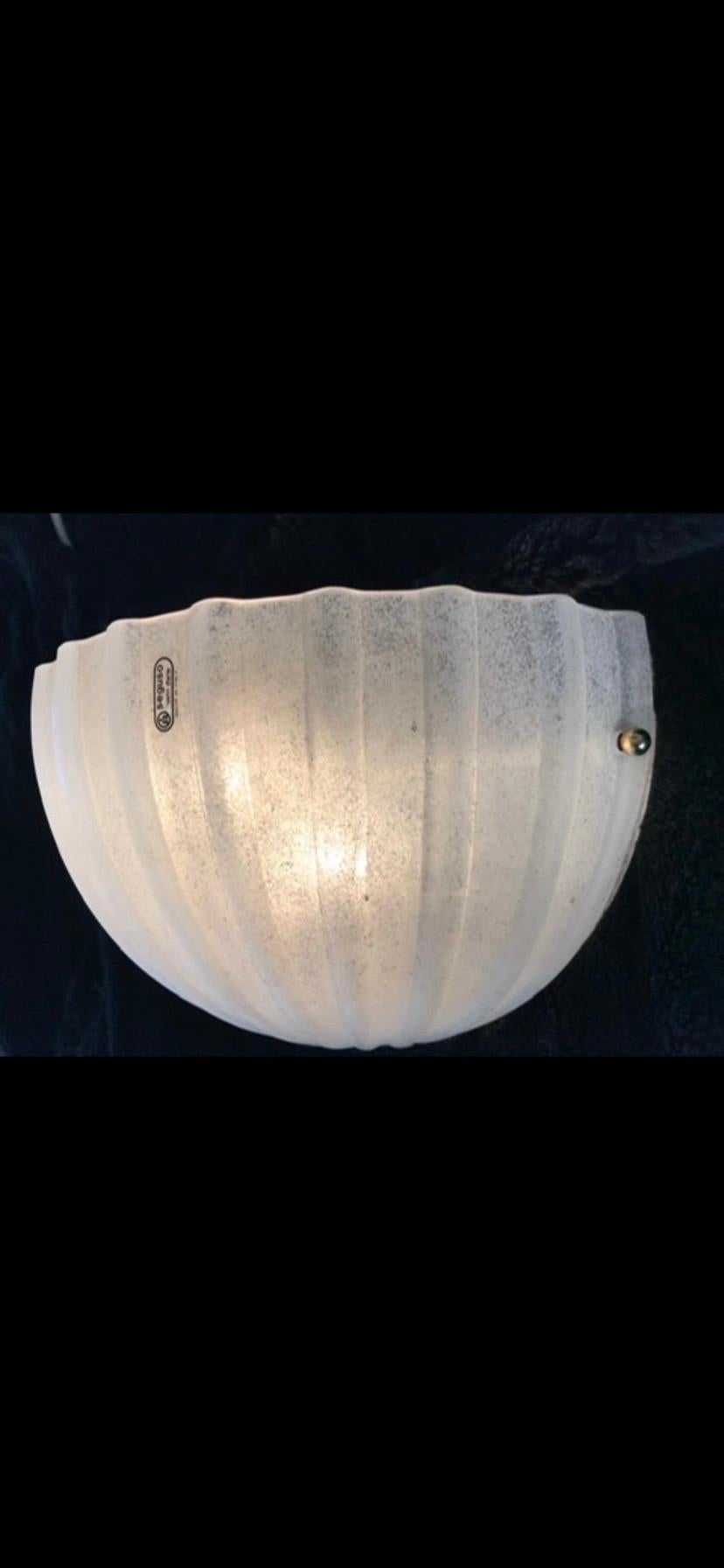 Seguso Wall Lighting Ice Frost Murano Glass, Italy, 2000 In Good Condition For Sale In DÉNIA, ES