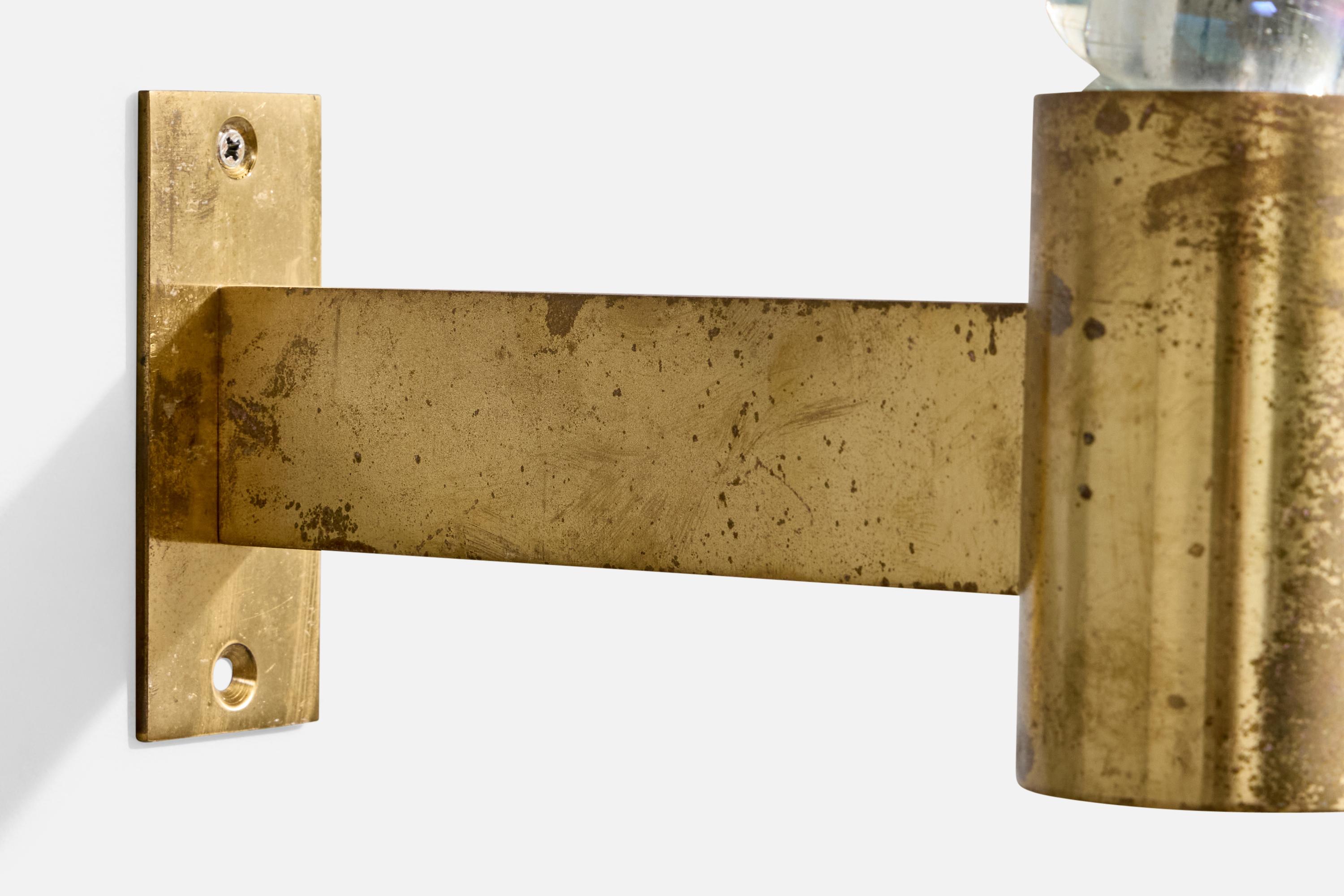 Seguso, Wall Lights, Brass, Glass, Fabric, Italy, 1950s mediados del siglo XX en venta