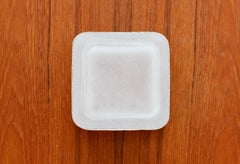 Seguso White 'a Scavo' Murano Glass Bowl Karl Springer Style 1980s