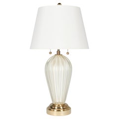 Seguso White Murano Glass Mid Century Lamp