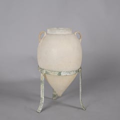 Vase Seguso en verre de Murano blanc avec support attribué à Flavio Poli, Italie, années 1960