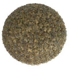 Seguso, Lámpara de techo XLarge de flores de cristal de Murano dorado de mediados de siglo. Italia años 40