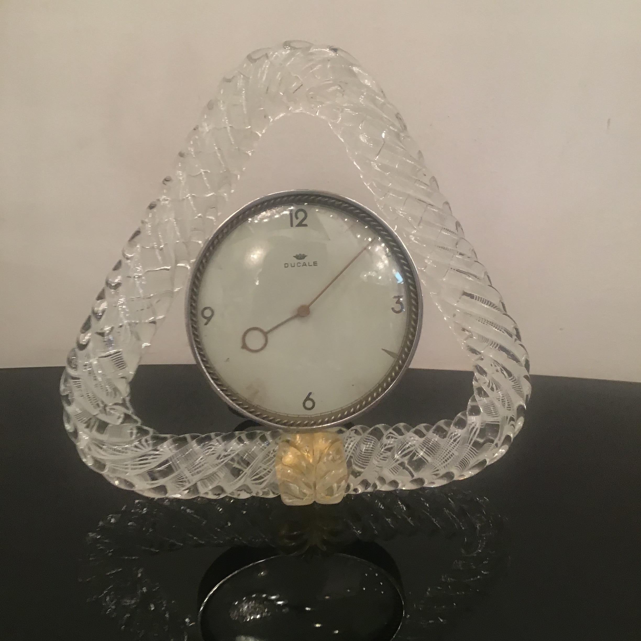 Seguso “ Zanfirico “ Wake Up” Murano Glass Metal Crome, 1950, Italy  In Excellent Condition For Sale In Milano, IT