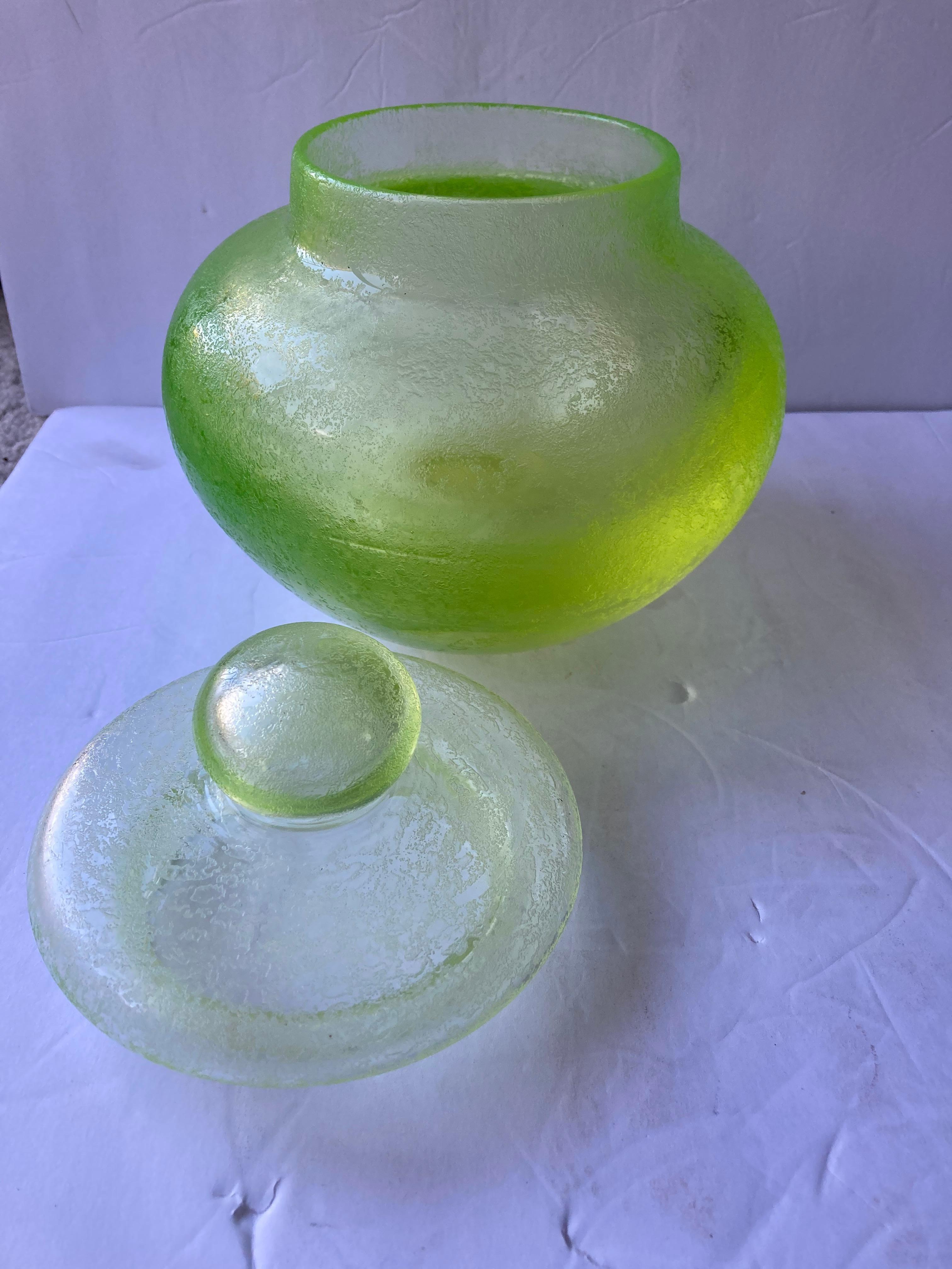 vintage green glowing glass