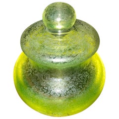 Seguso, grande boîte en verre de Murano, Corroso, Uranium Leaded Box /Jar Attb Flavio Poli