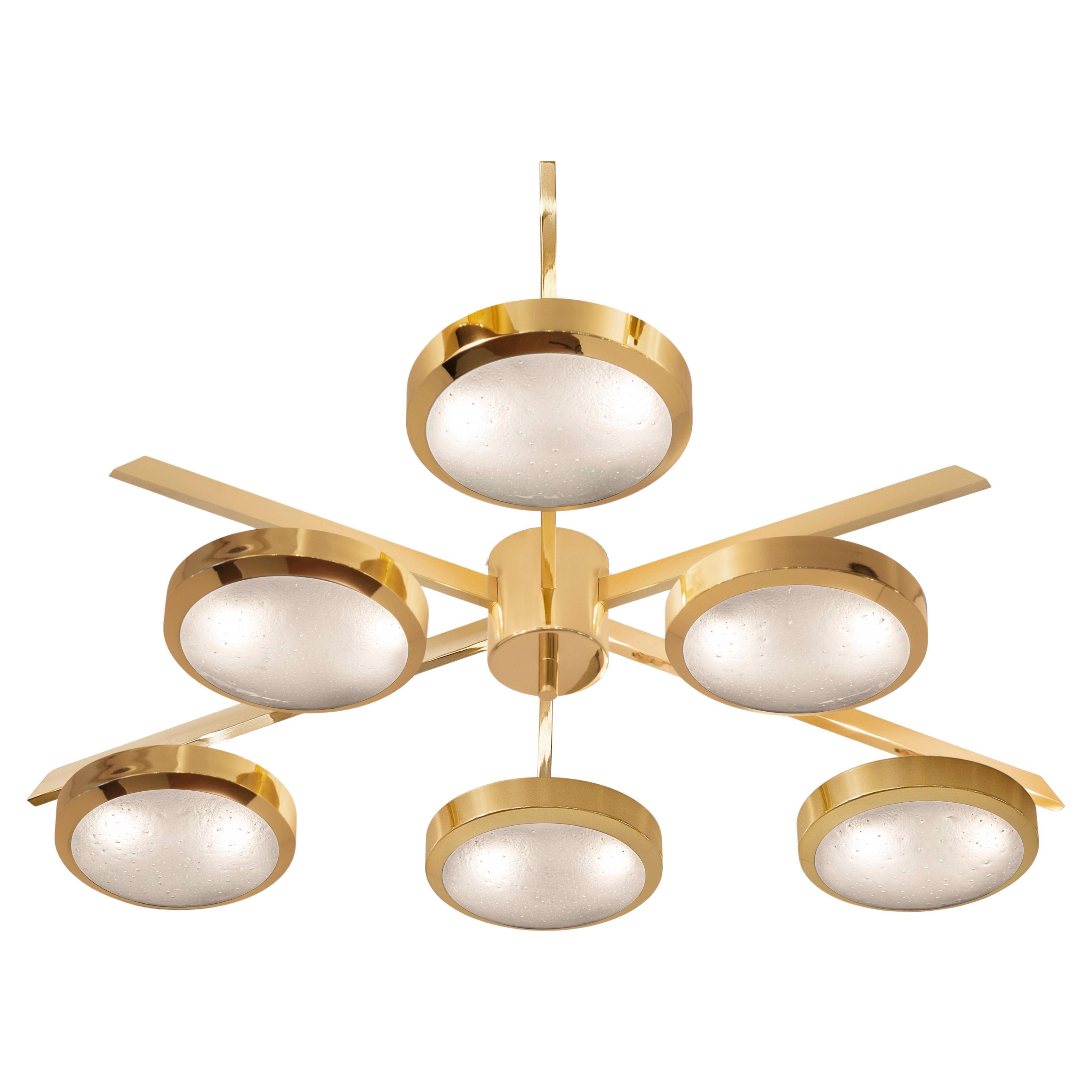 Sei Ceiling Light by Gaspare Asaro-Polished Brass Finish For Sale