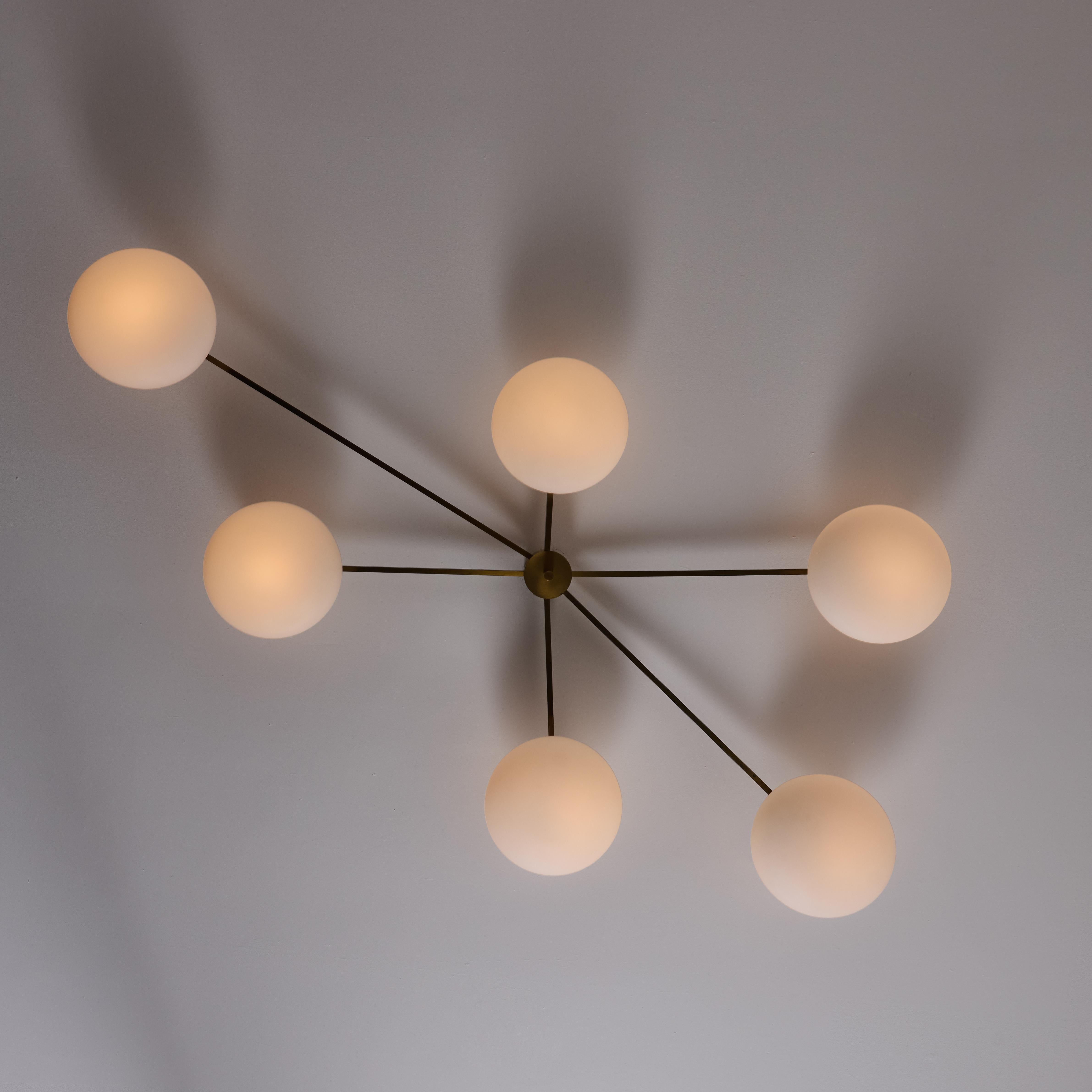 Patinated 'Sei Lune' Ceiling Light by Angelo Lelii for Arredoluce For Sale