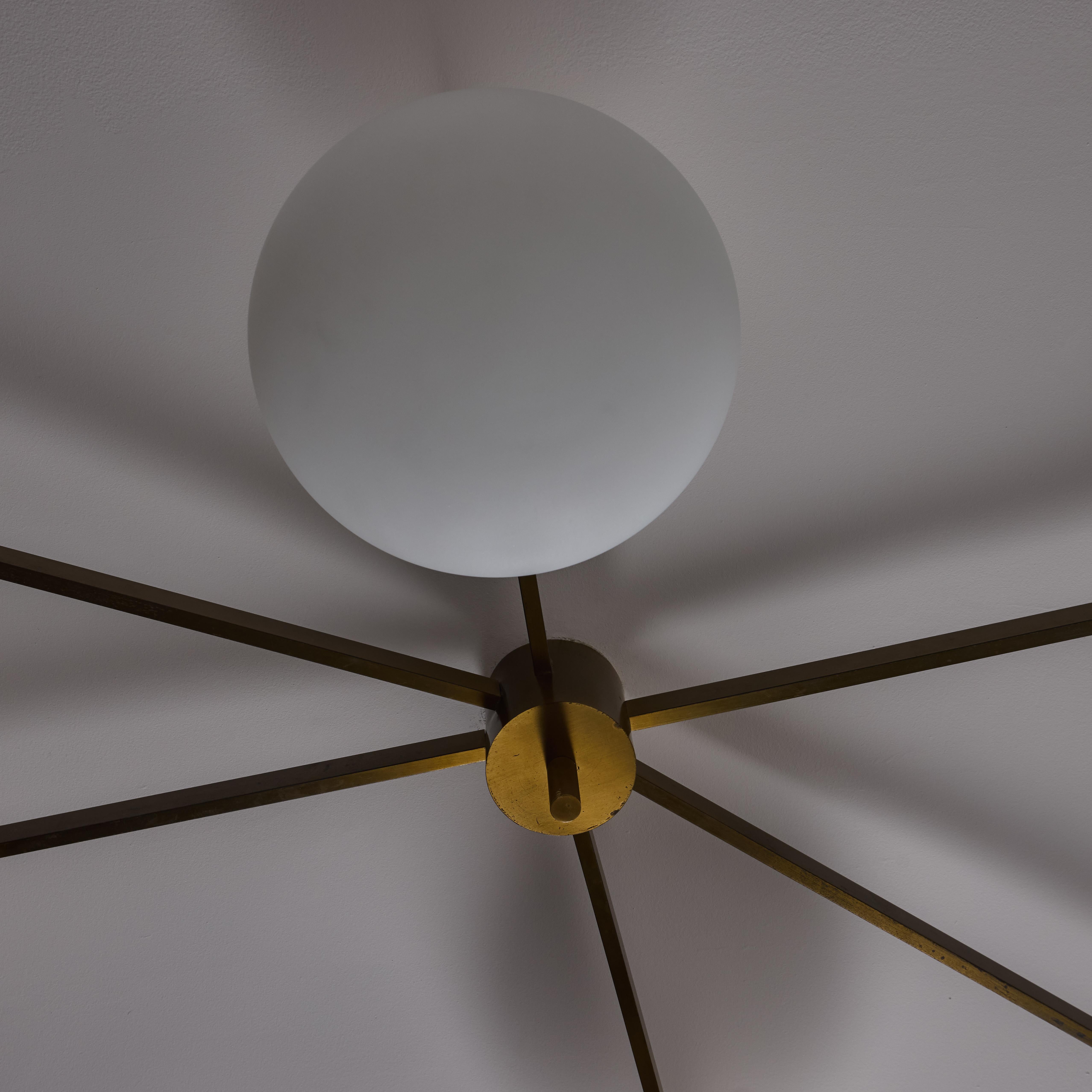 Brass 'Sei Lune' Ceiling Light by Angelo Lelii for Arredoluce For Sale