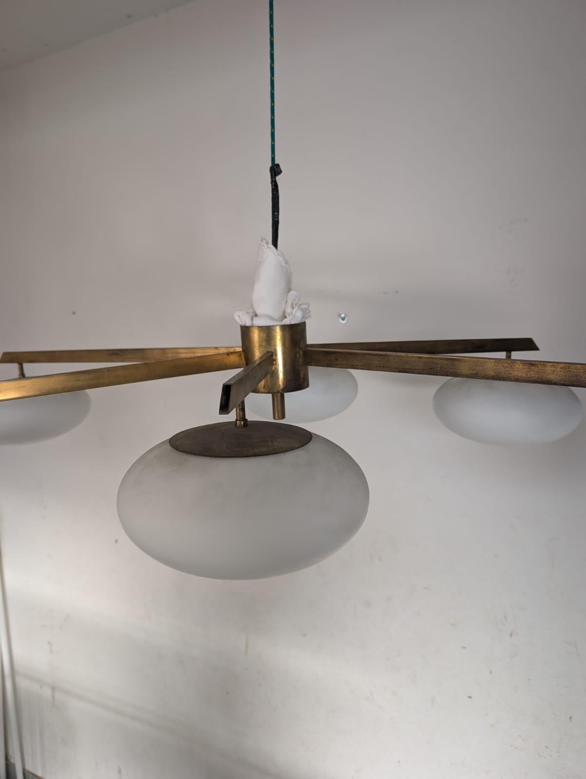 Mid-Century Modern Sei Lune (Six Moons) Ceiling Light by Angelo Lelii for Arredoluce, 1960s