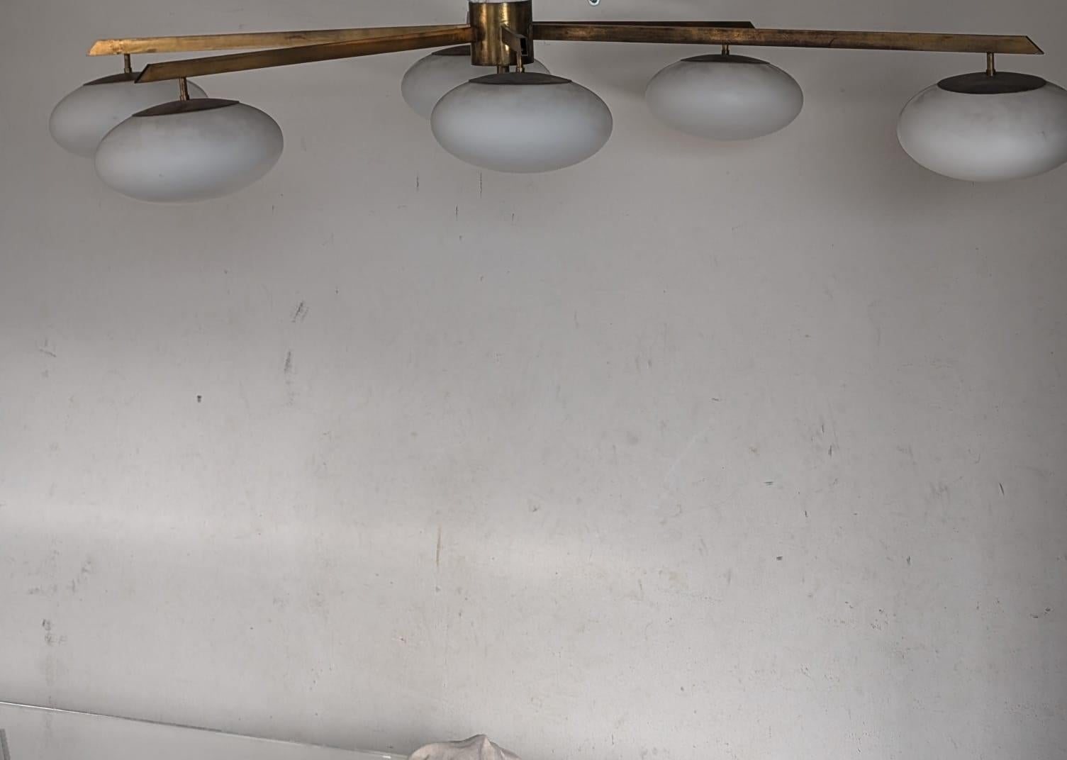 Sei Lune (Six Moons) Ceiling Light by Angelo Lelii for Arredoluce, 1960s In Good Condition In Medesano, Parma