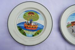 Six Naif Plates by Gerard Laplau for Villeroy & Boch