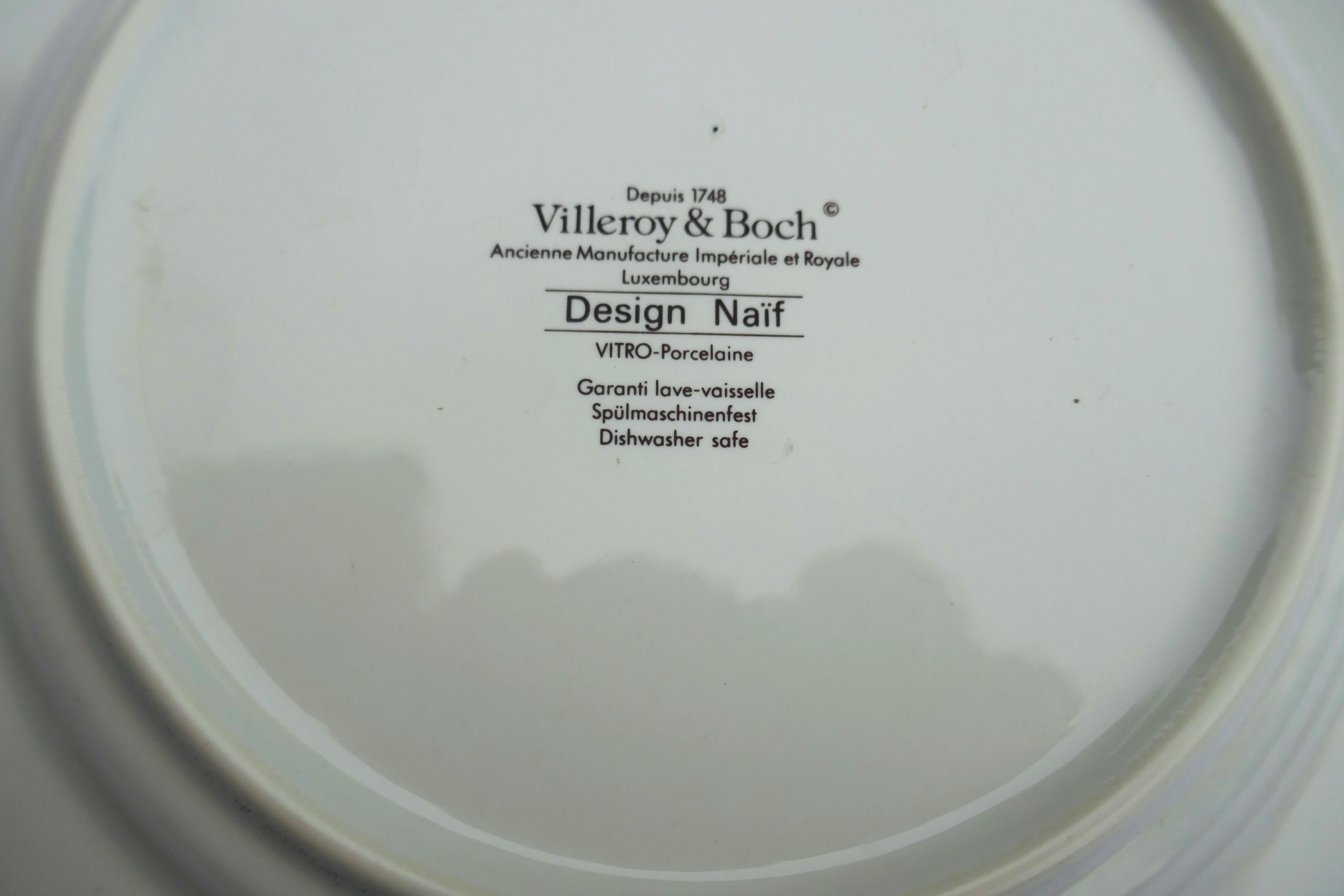 Six Naif Plates by Gerard Laplau for Villeroy & Boch For Sale 2
