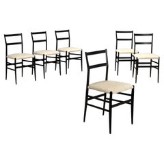 Sechs Stühle "699 Superleggera" von Gio Ponti für Cassina 1960-70er Jahre