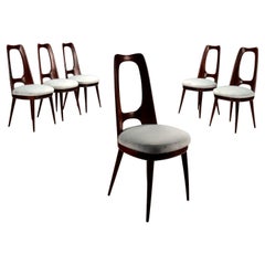 Six 1950s Chairs in stained mahogany