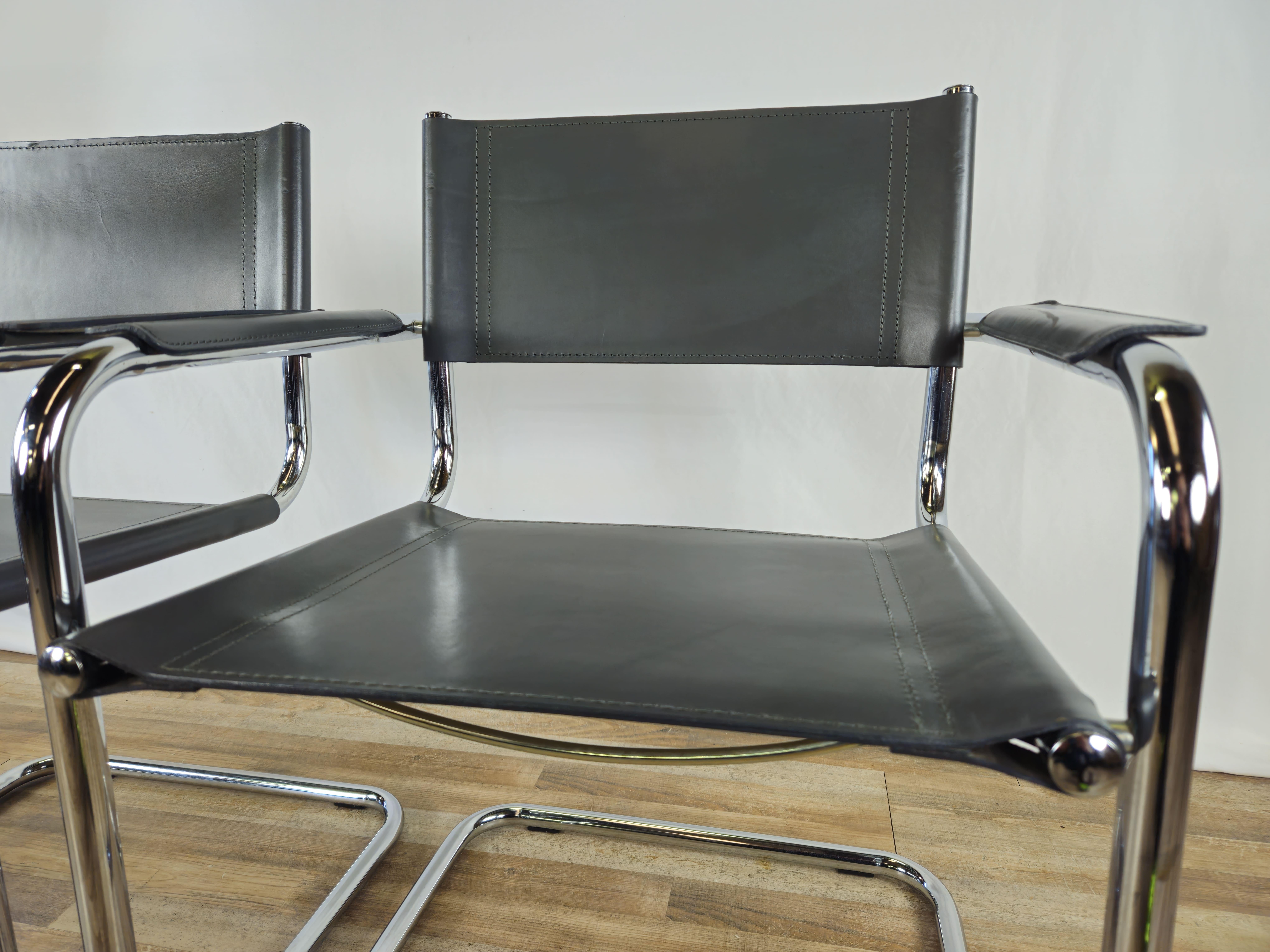 Six Bauhaus chairs model 3-95 in 1970s tubular steel For Sale 3