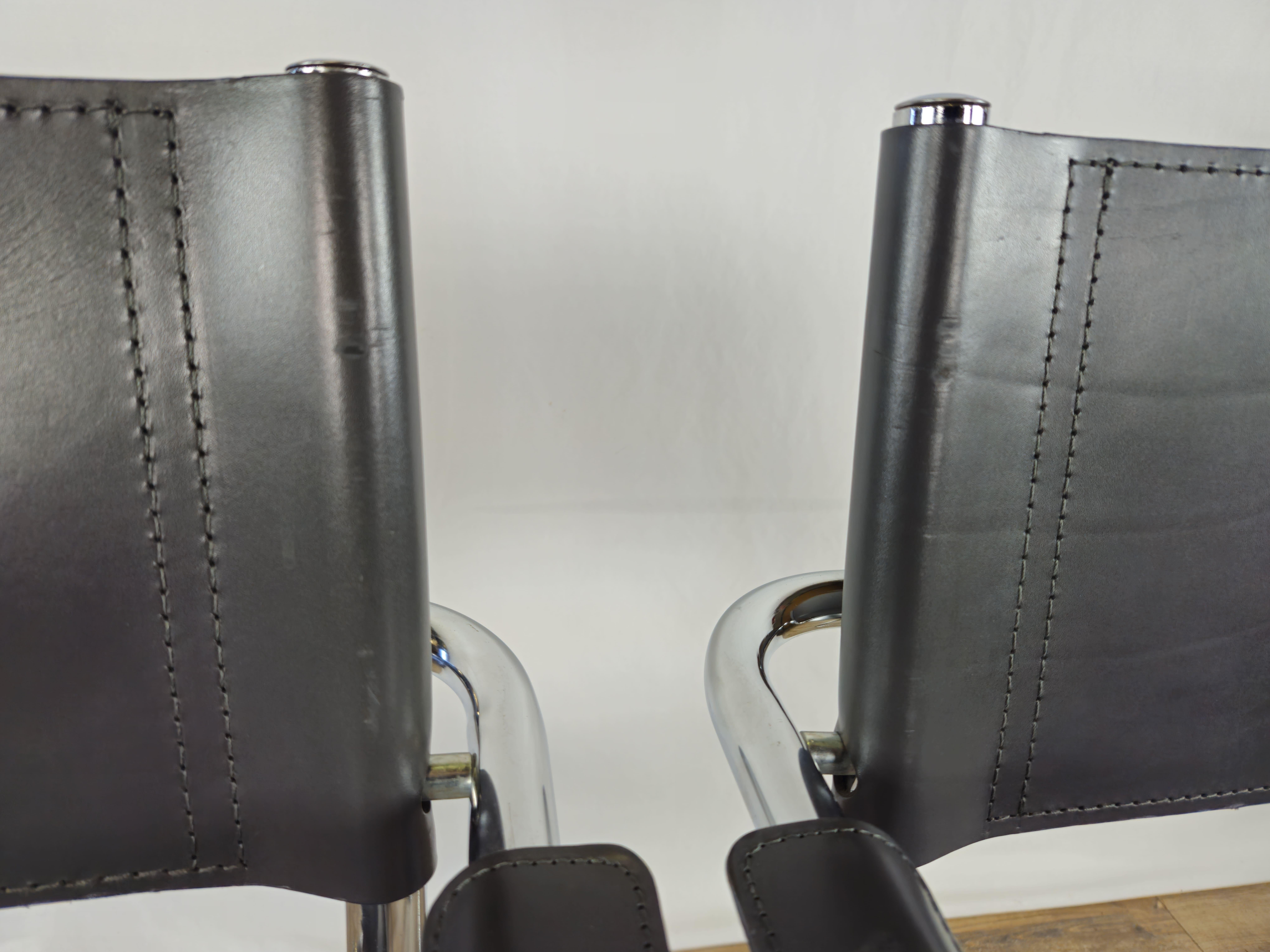 Six Bauhaus chairs model 3-95 in 1970s tubular steel For Sale 1