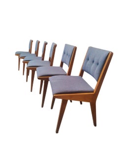 Six Jens Risom dining chairs for Knoll International Model 666.