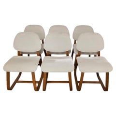 Six curved wooden chairs 60' years Italian production