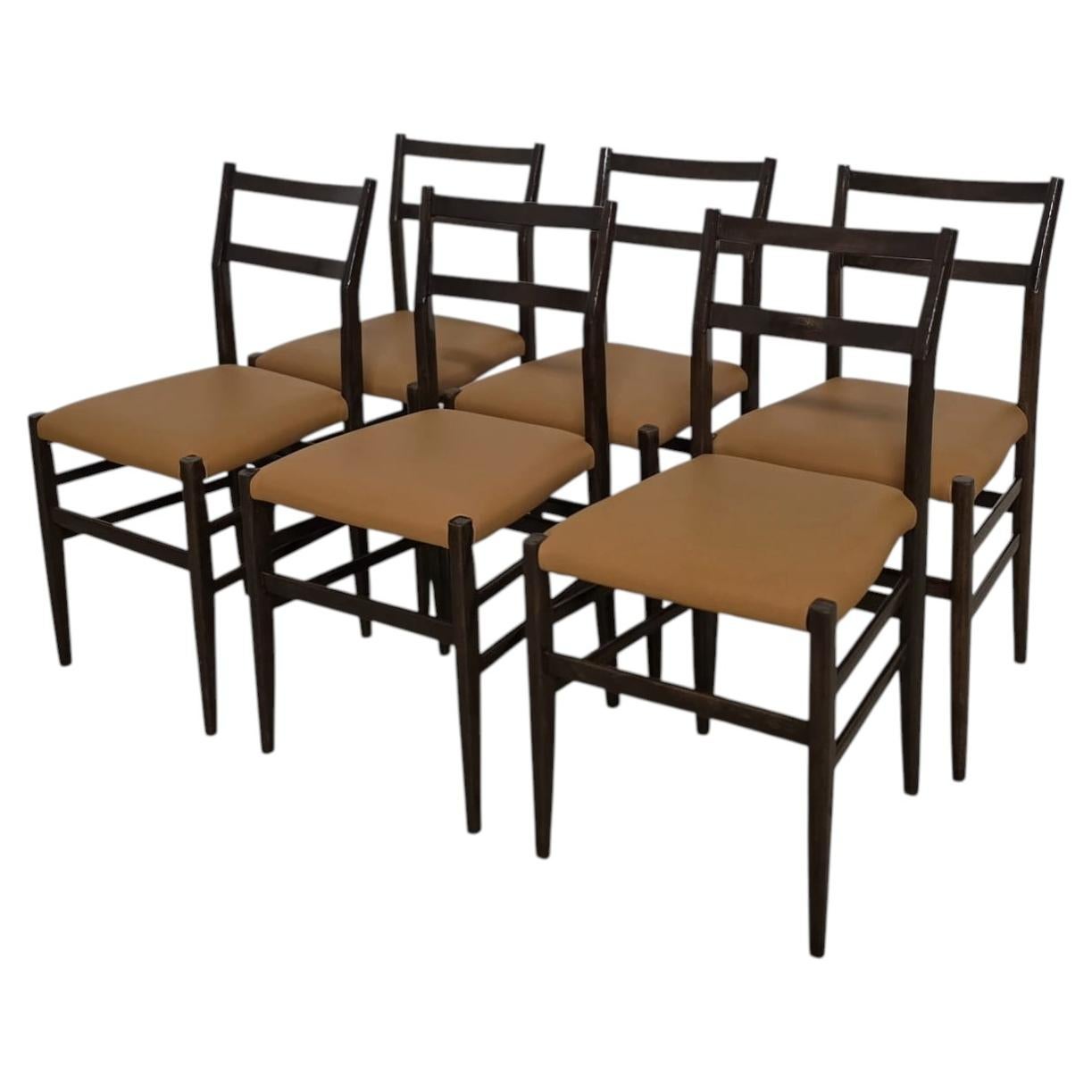 Six Leggere chairs by Gio Ponti for Cassina For Sale